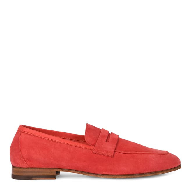 PAUL SMITH Coral Red Glynn Penny Loafers