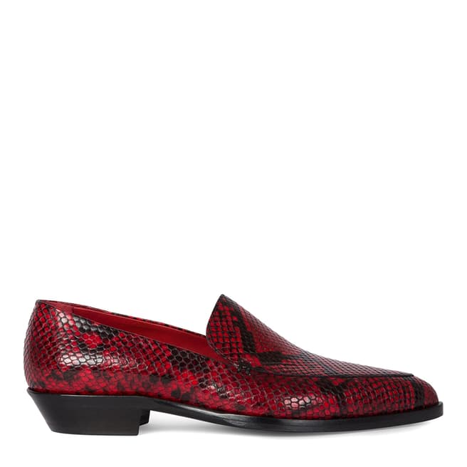 PAUL SMITH Red Snake Effect Leather Janell Loafers