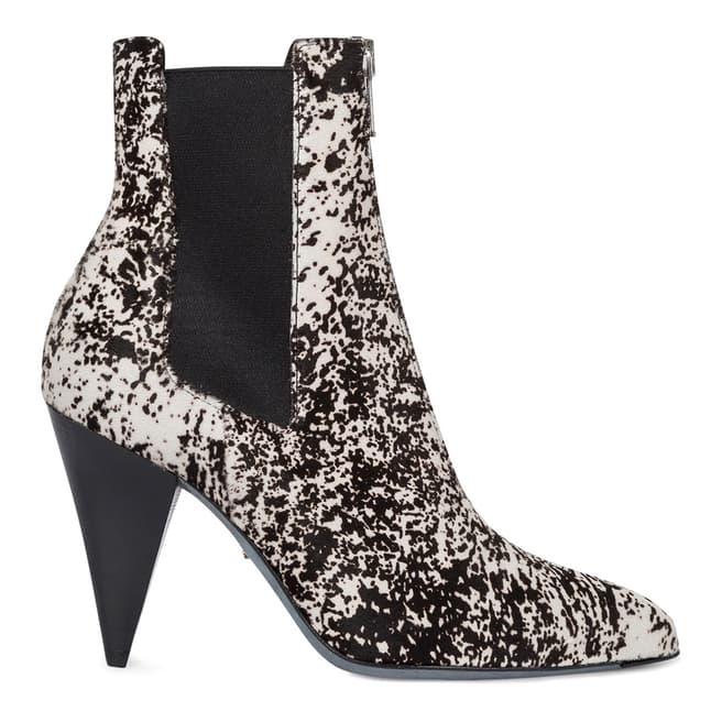 PAUL SMITH Black and White Leather Heeled Boots