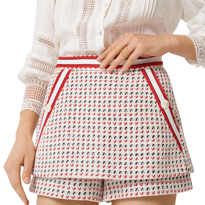 MAJE Red/Ecru Patterned Shorts