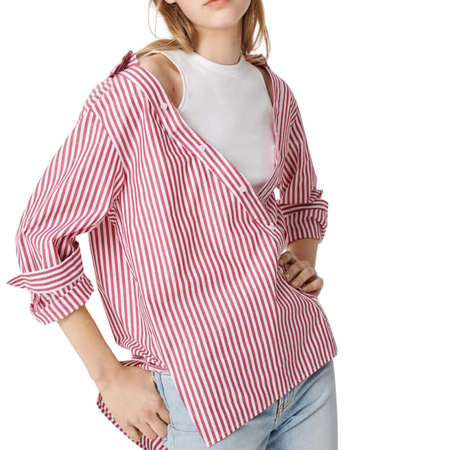 MAJE Red/White Striped Shirt