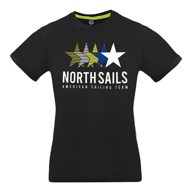 NORTH SAILS Black Graphic Cotton T-Shirt