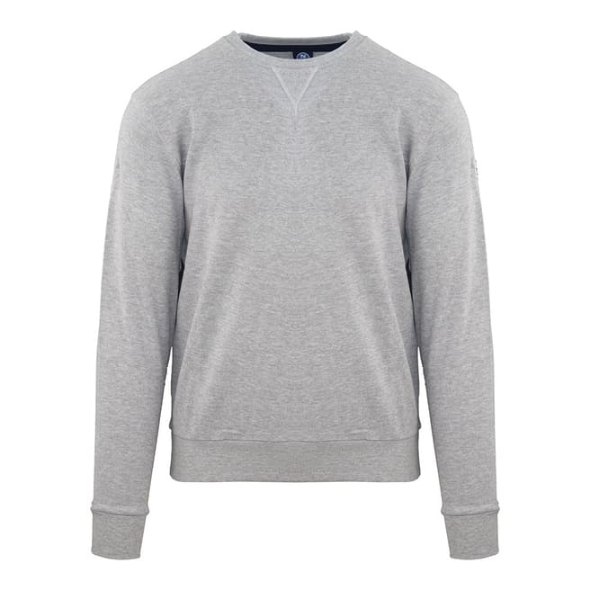 NORTH SAILS Grey Round Neck Cotton Sweatshirt