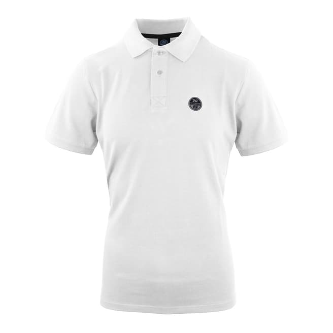NORTH SAILS White Logo Cotton Polo Shirt