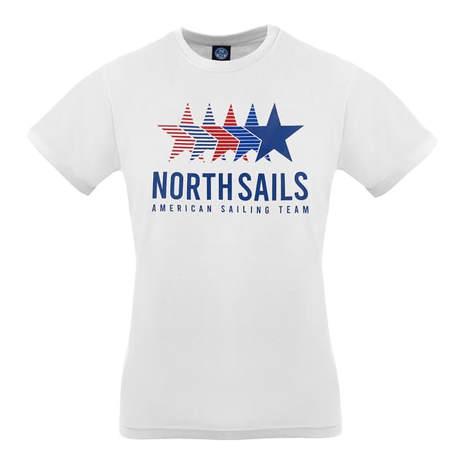 NORTH SAILS White Graphic Cotton T-Shirt