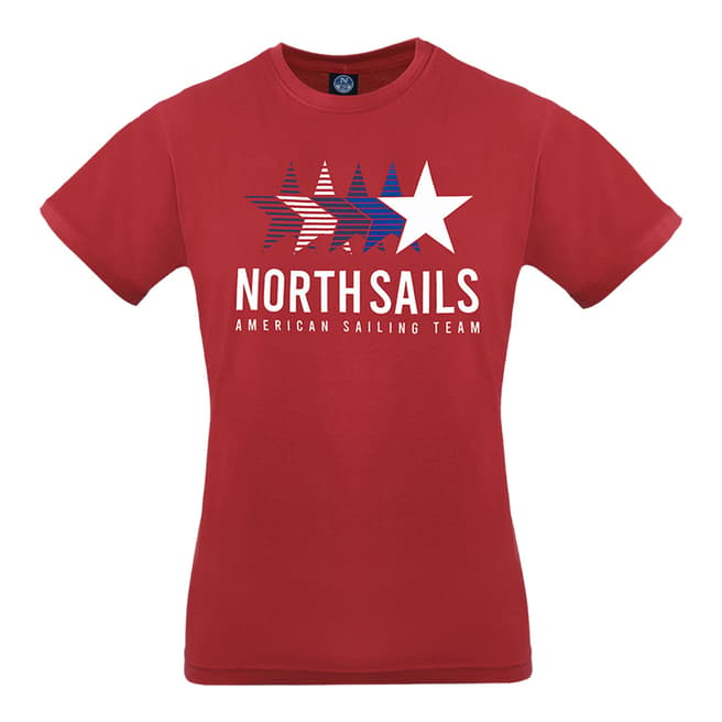 NORTH SAILS Red Graphic Star Print T-Shirt