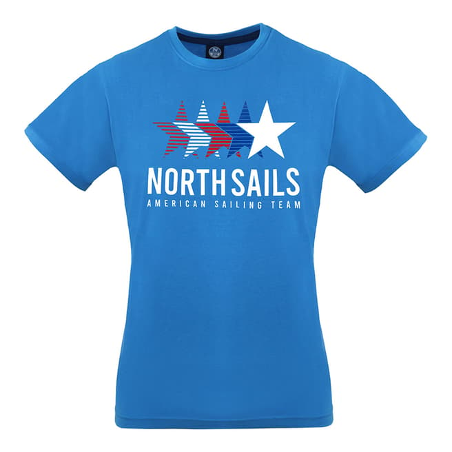 NORTH SAILS Blue Graphic Cotton T-Shirt