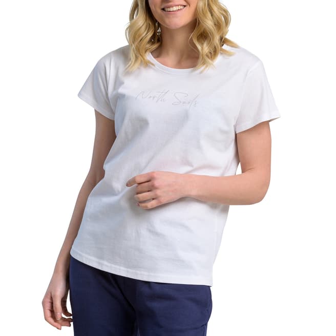 NORTH SAILS White Graphic Cotton T-Shirt