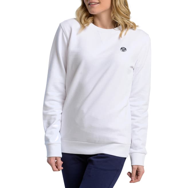 NORTH SAILS White Logo Cotton Sweatshirt