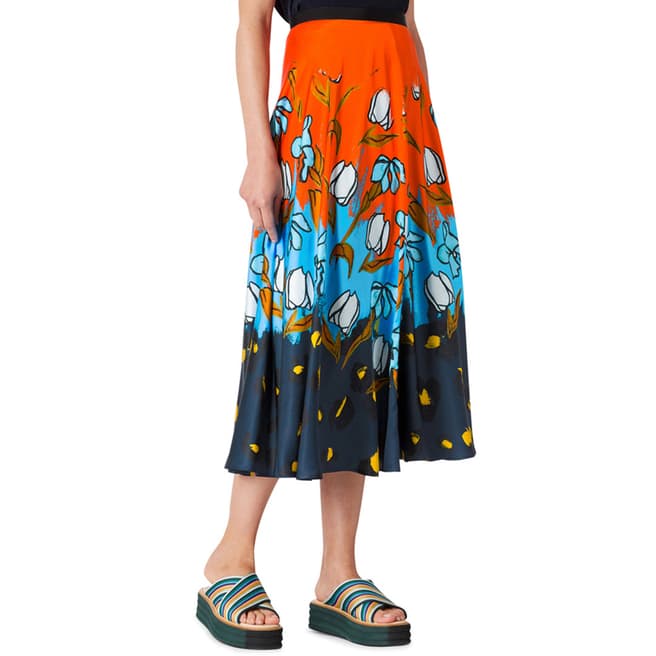 PAUL SMITH Multi Pained Floral Skirt
