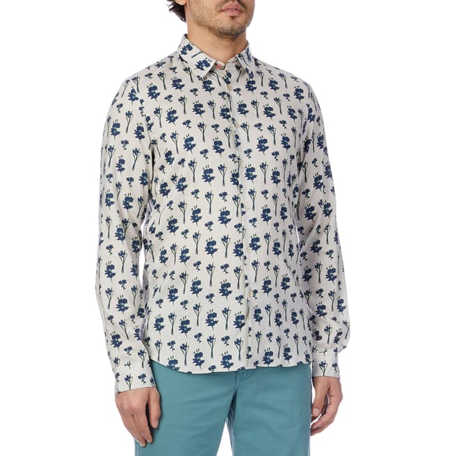 PAUL SMITH Cream Patterned Tailored Shirt