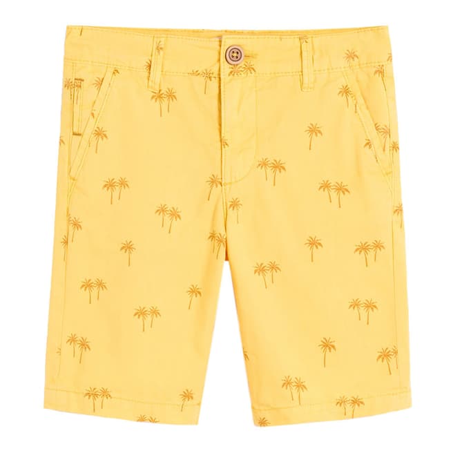 Mango Yellow Tropical-Print Bermuda Shorts
