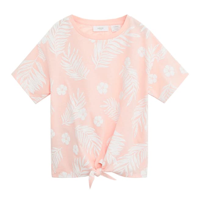 Mango Light Pink Organic Cotton Tropical Print T-Shirt