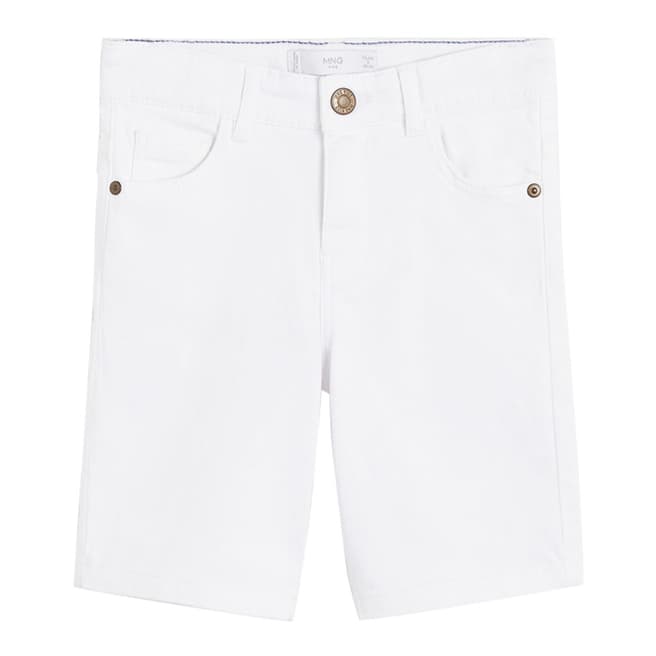 Mango White Denim Bermuda Shorts