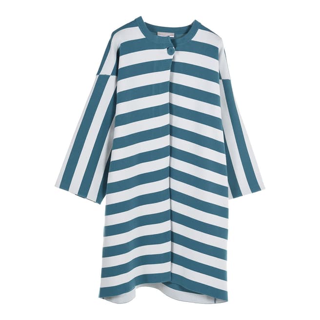 STEFANEL Blue/White Striped Dress