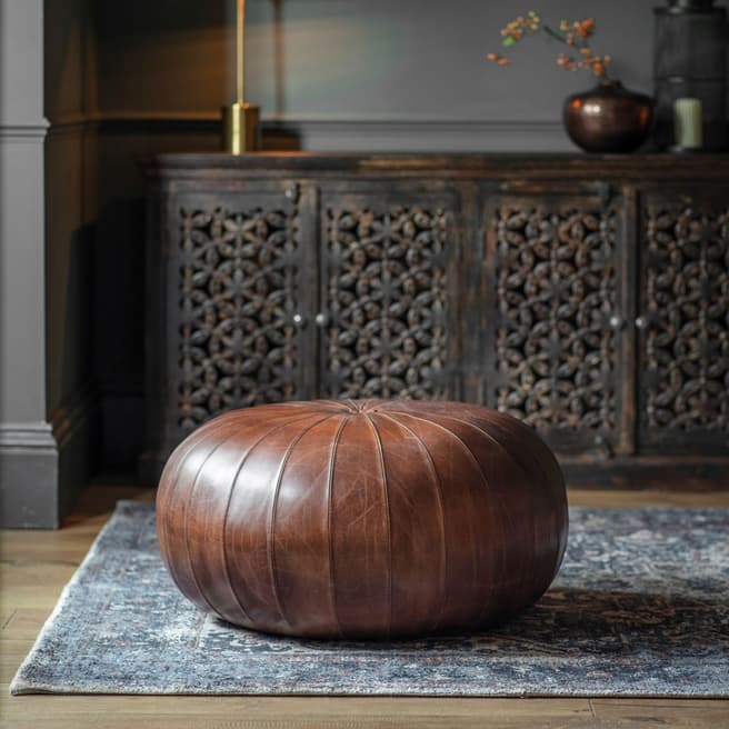 Gallery Living Bellany Leather Pouffe