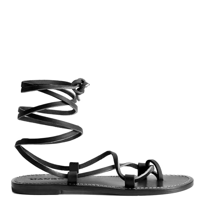 Mango Black Ibiza Strap Sandals