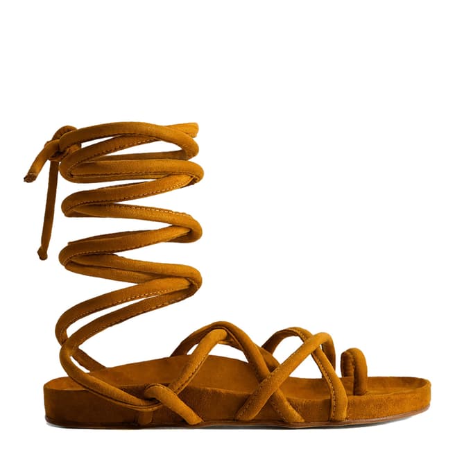 Mango Tan Milan Cross Strips Sandals