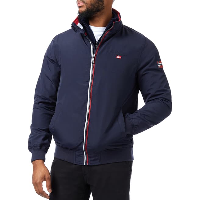 Geographical Norway Navy Hooded Softshell Jacket