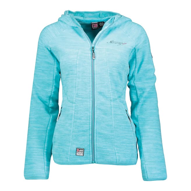 Geographical Norway Turquoise Hooded Polar Jacket