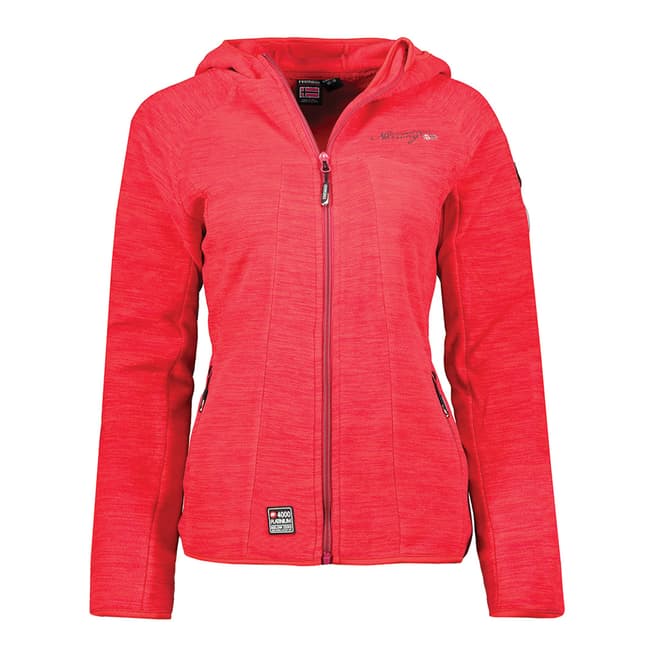 Geographical Norway Red Hooded Polar Jacket
