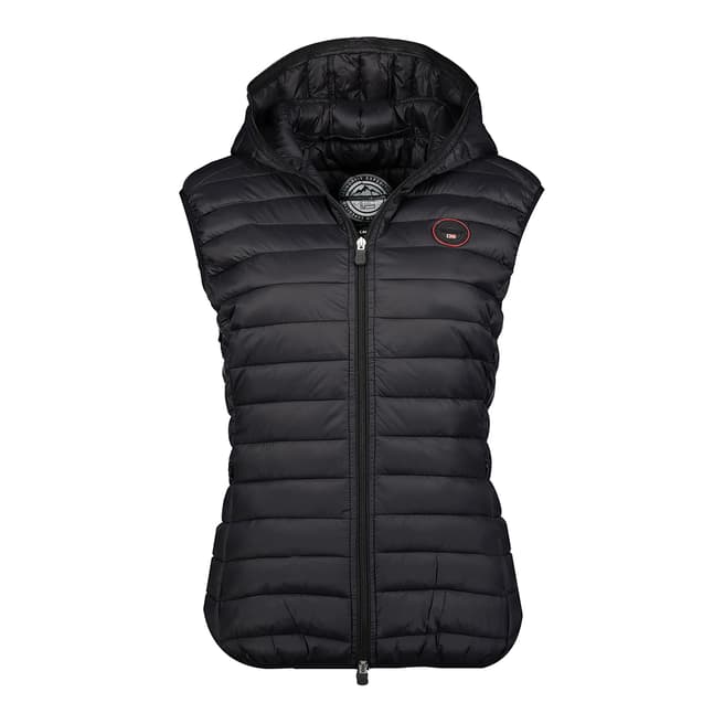 Geographical Norway Black Hooded Lightweight Gilet