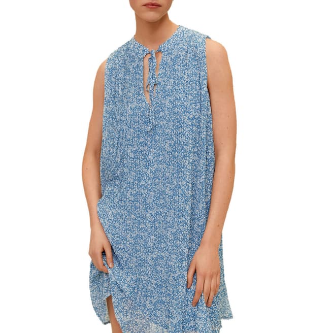Mango Blue Floral Printed Midi Dress