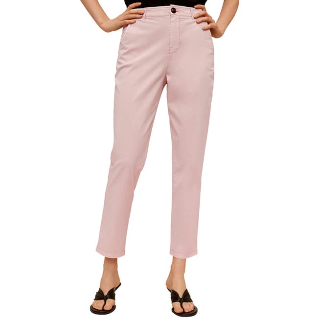 Mango Pink Belted Chino Cotton Trouser
