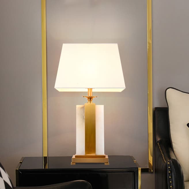 Russell Lowe Gold/White Table Lamp