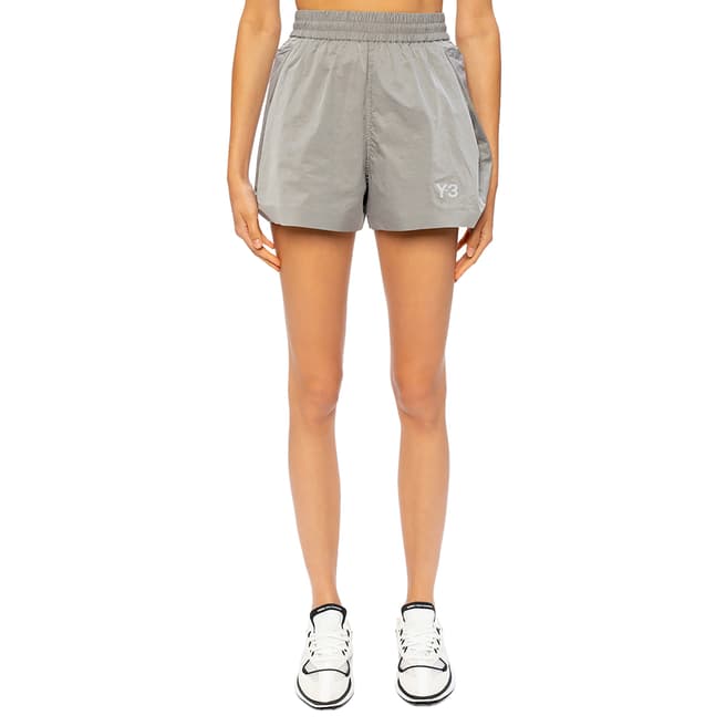 adidas Y-3 Grey Pleat Branded Shorts