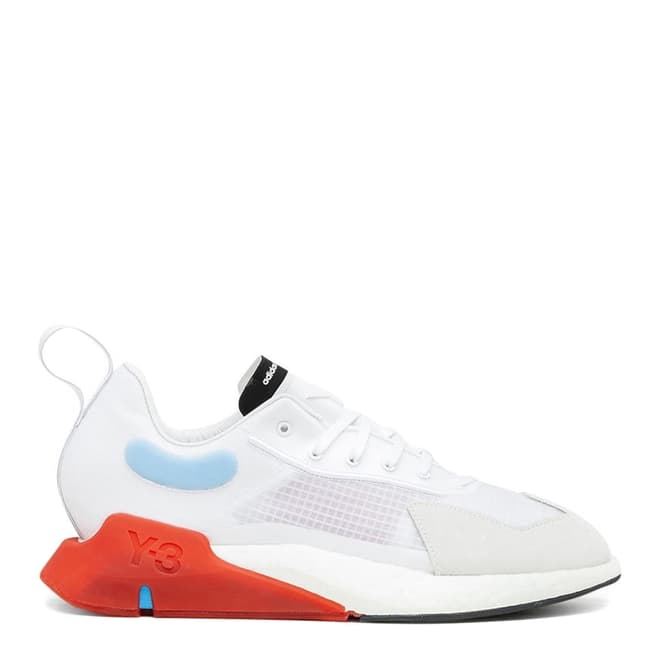 adidas Y-3 White/Red Orisan Translucent-Mesh Sneakers