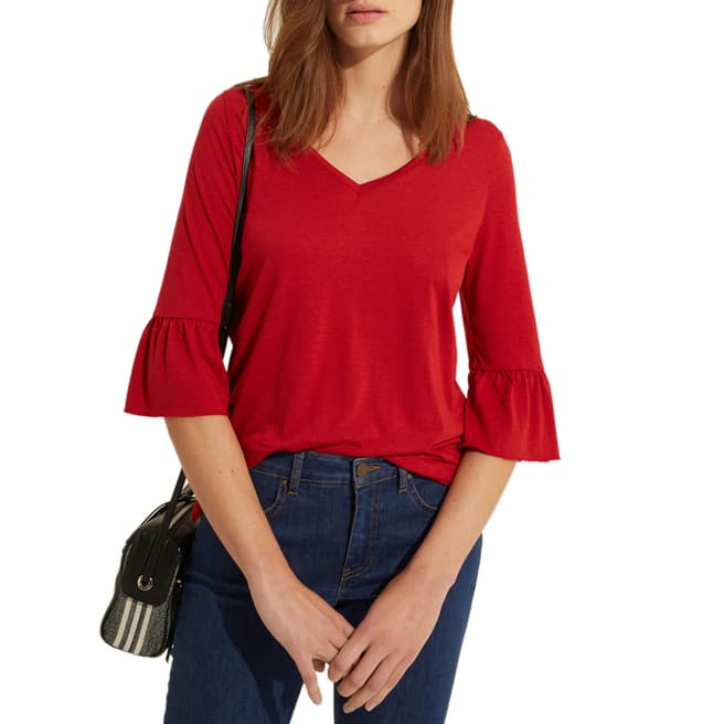 Gerard Darel Red Cotton Blend T-Shirt