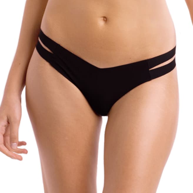 Commando Black Stripped Collection Thong
