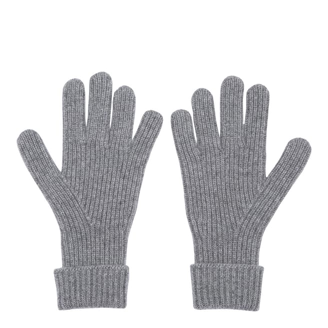 Scott & Scott London Men's Grey Ribbed Cashmere Gloves