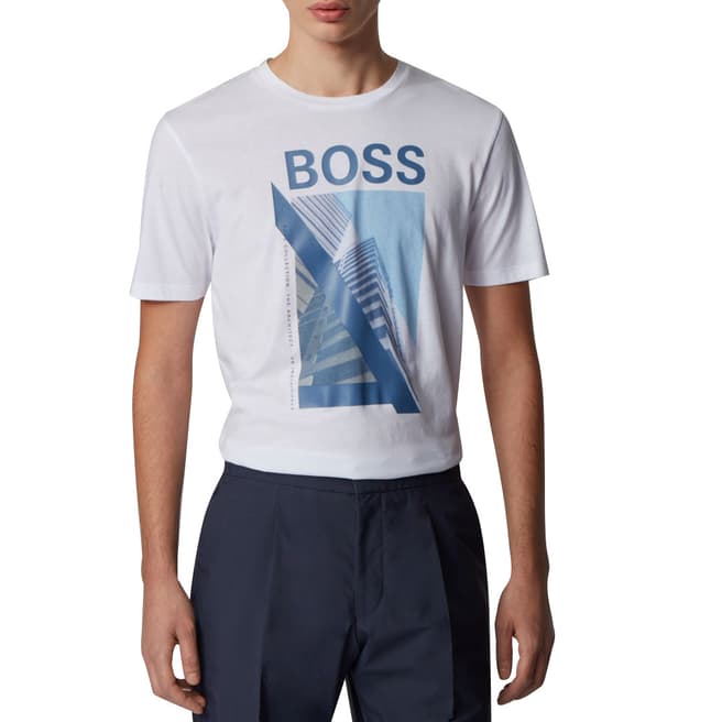 BOSS White Tessler Crew T-Shirt