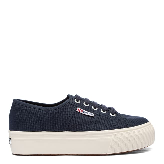 Superga Navy 2790 Linea Up and Down Flatform Sneakers