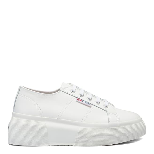 Superga White 2287 Leather Sneakers
