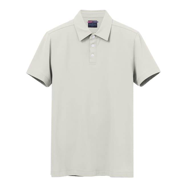 Richard James Grey Stretch Cotton Pique Polo Shirt