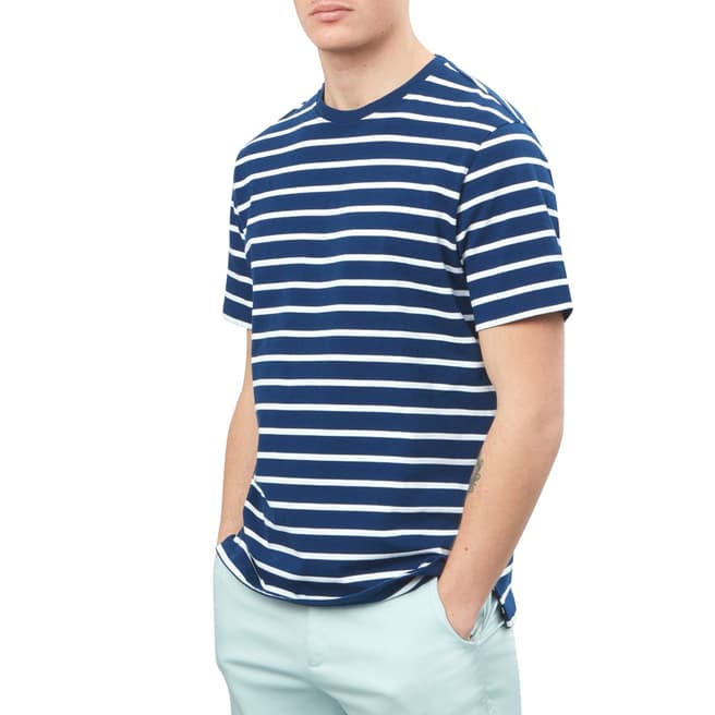 Richard James Blue/White Stripe T-Shirt