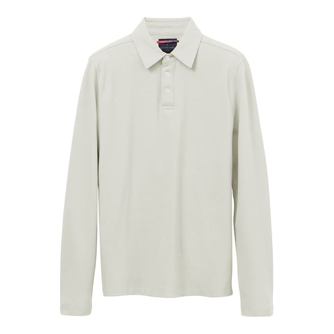 Richard James Grey Long Sleeve Pique Polo Shirt