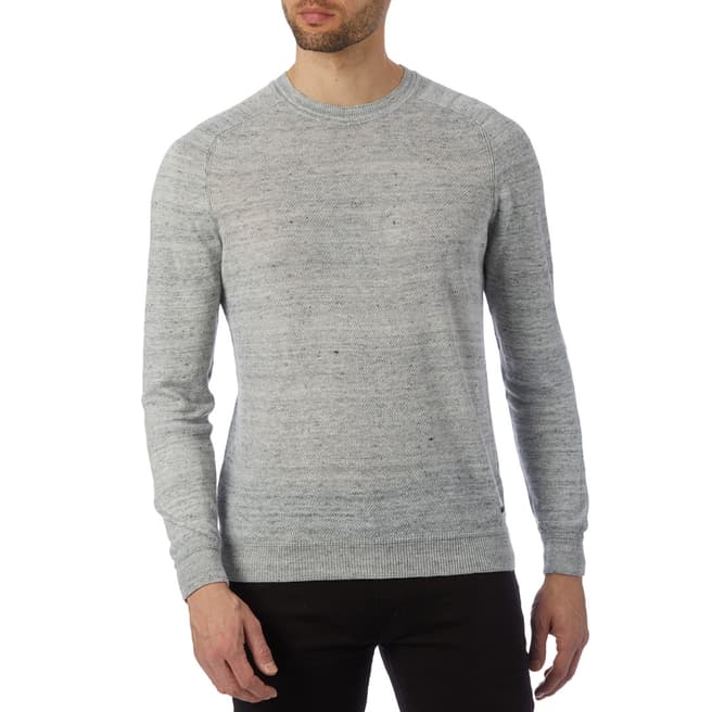 BOSS Grey Kasivol Linen Sweatshirt