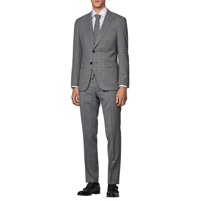 BOSS Grey Check Helward5/Genius5 Suit