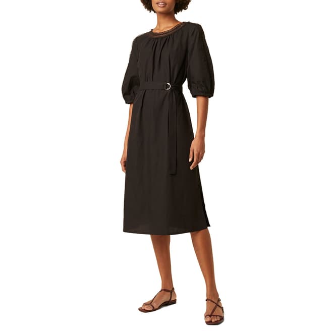Great Plains Black Detailed Cotton Dress