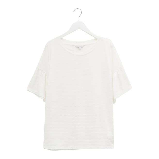 Great Plains White Round Neck Cotton T-Shirt