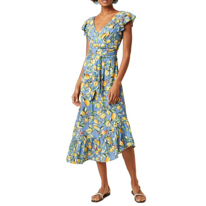 Great Plains Multi Print Lemon Ruffle Dress
