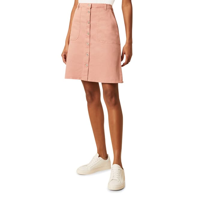 Great Plains Pink Button Through Structured Skirt