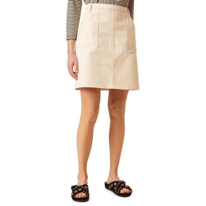 Great Plains Beige Structured Mini Skirt