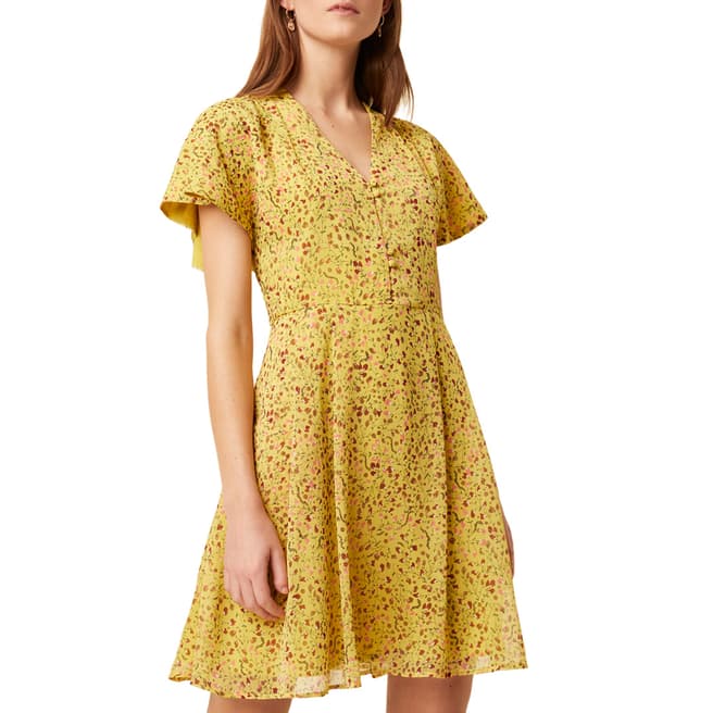 Great Plains Yellow Floral Print Mini Dress