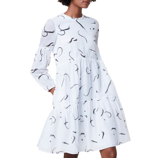 Great Plains White Printed Cotton Mini Dress