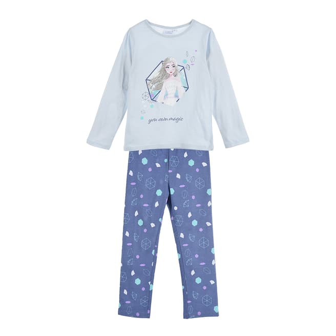 Disney Kid's White Frozen Graphic Print Cotton Pyjamas